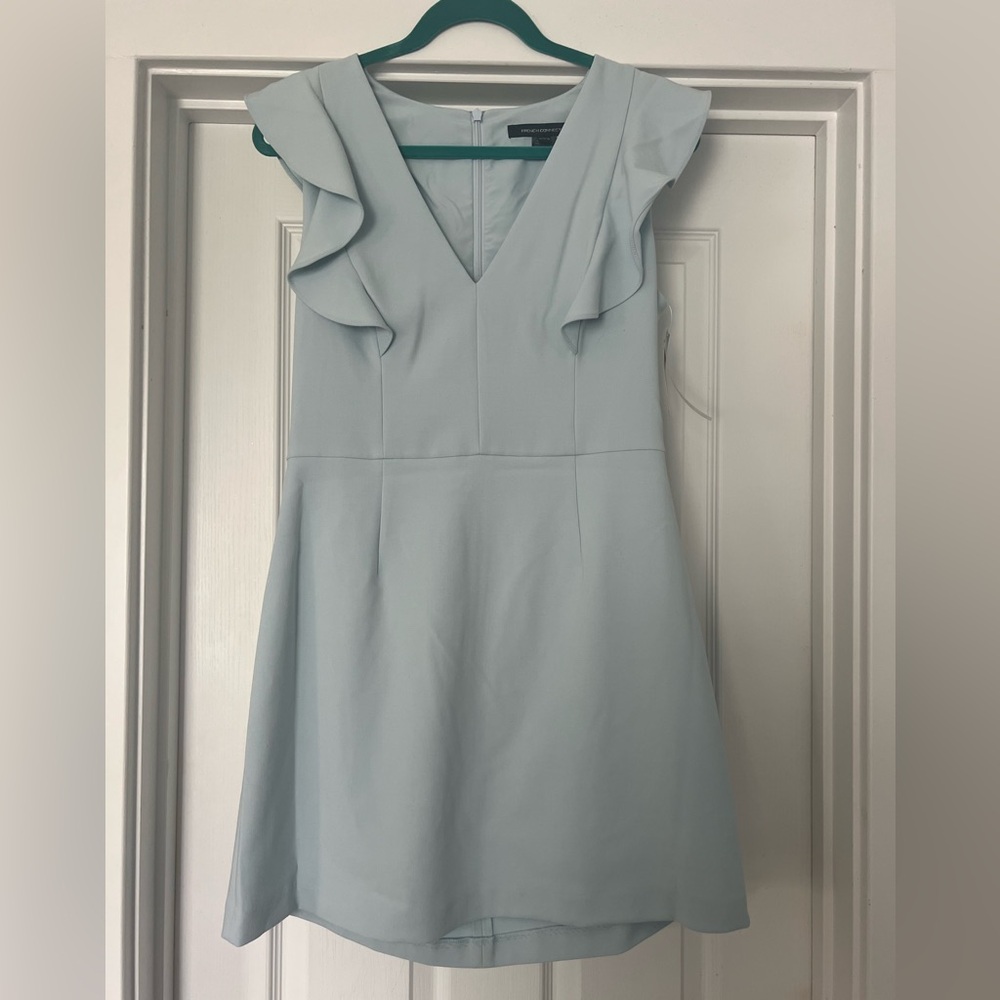 French Connection Whisper Ruffle V-neck Dress